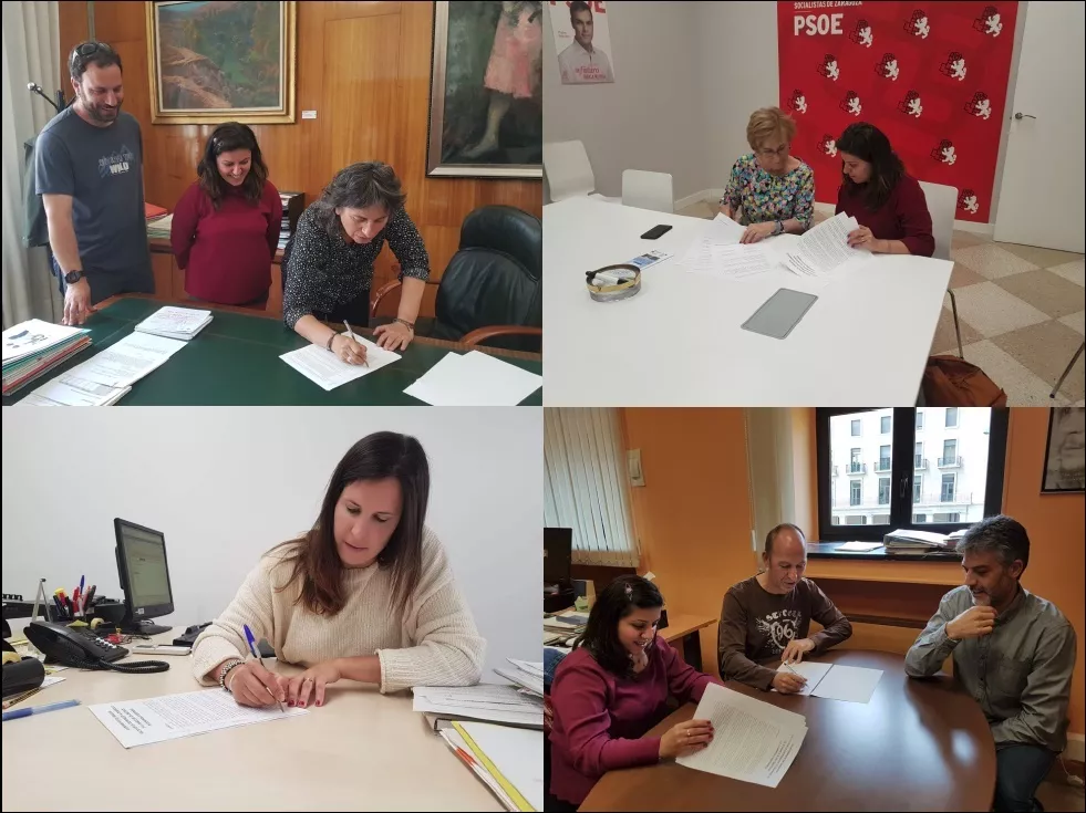 Los cinco grupos municipales del Ayuntamiento de Zaragoza firman el Pacto por la Cooperación al Desarrollo
