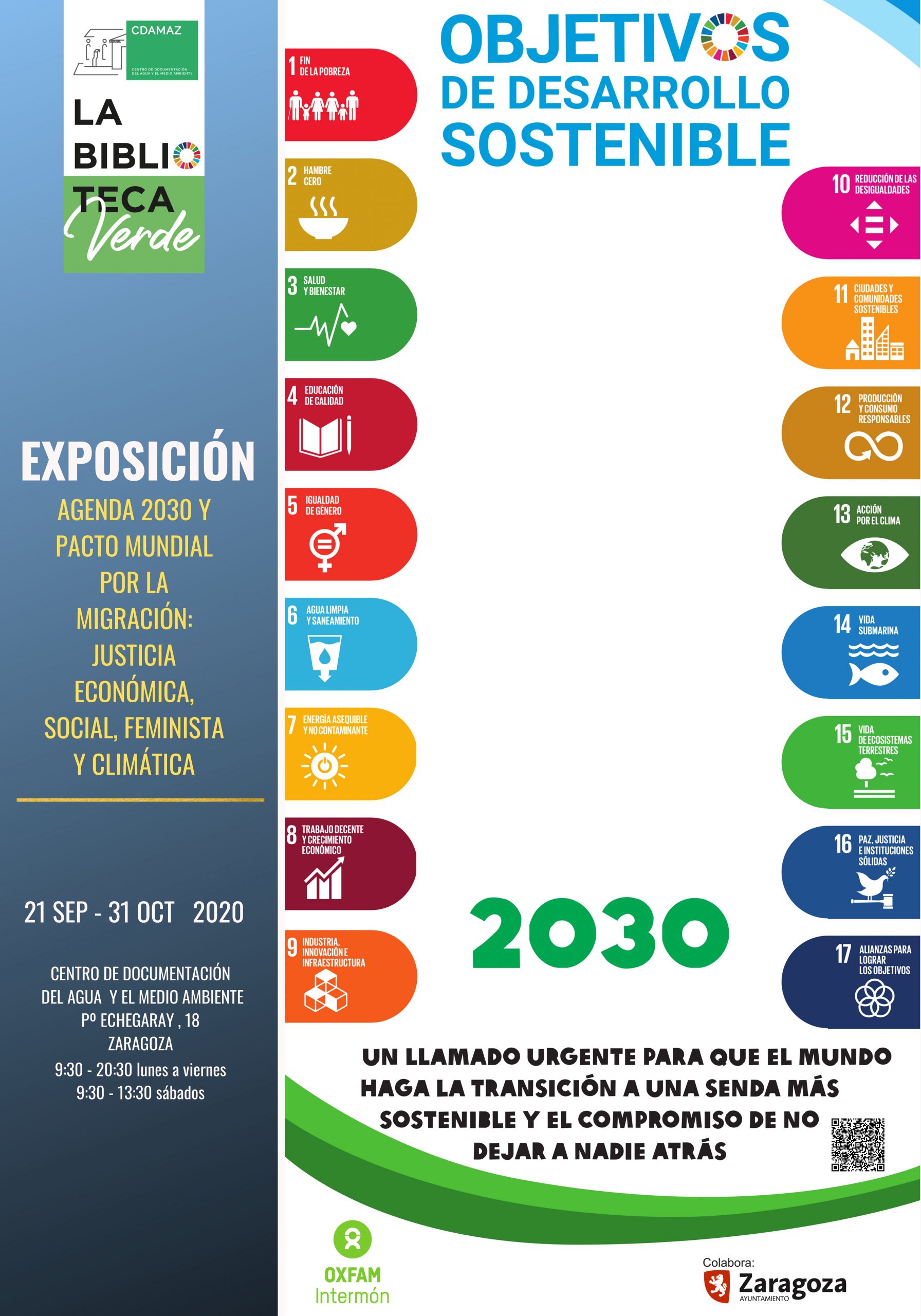 Cartel Expo Oxfam Intermon ODS Justicia eca social de genero y climatica