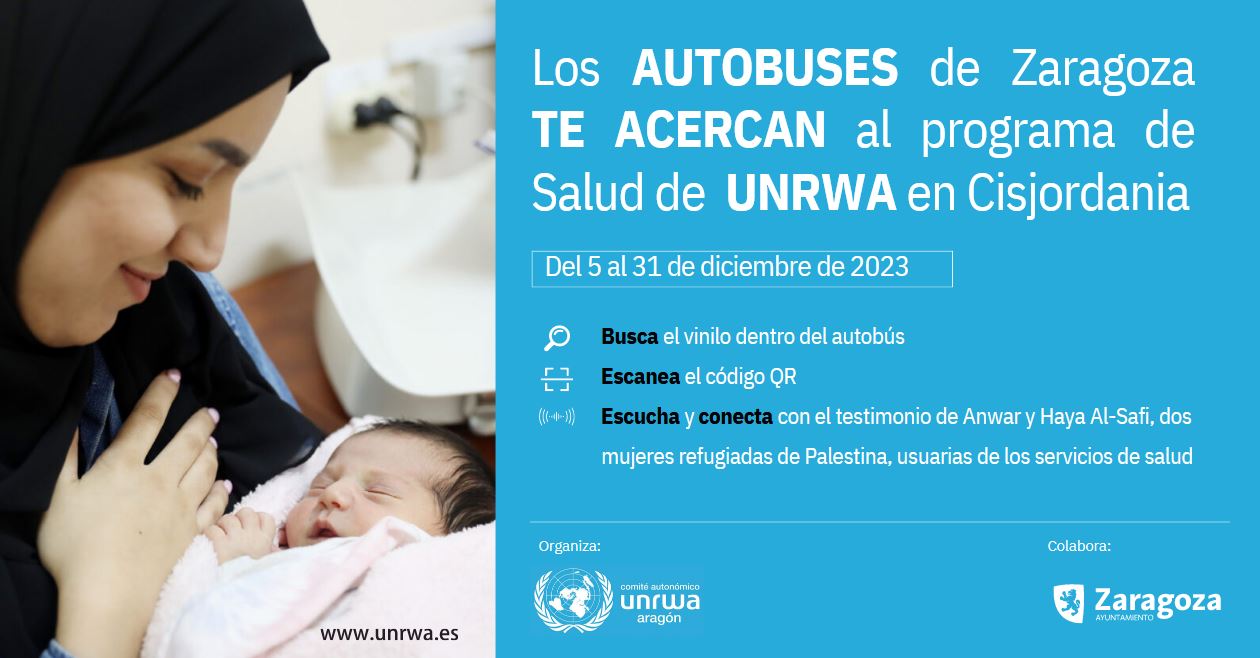 Los autobuses de Zaragoza te acercan al programa de salud de UNRWA en Cisjordania