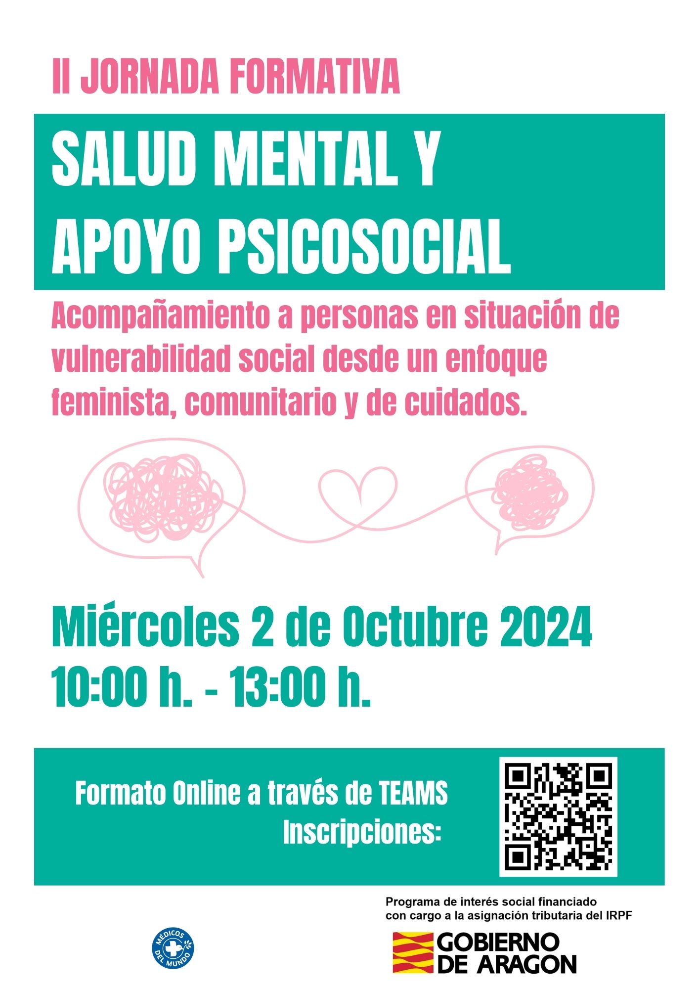 II Jornada formativa "Salud mental y apoyo psicosocial: Acompañamiento a personas en situación de vulnerabilidad social desde un enfoque feminista, comunitario y de cuidados".