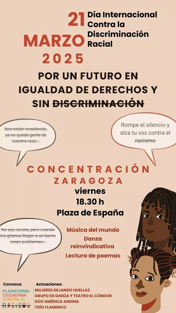 Concentración Día Internacional Contra la Discriminación Racial en Zaragoza