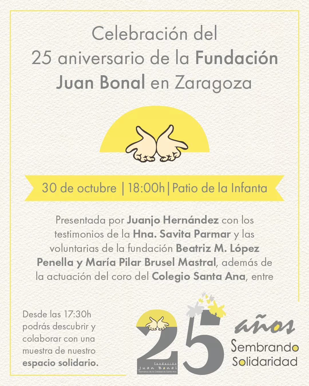 Celebración del 25º aniversario de la Fundación Juan Bonal en Zaragoza