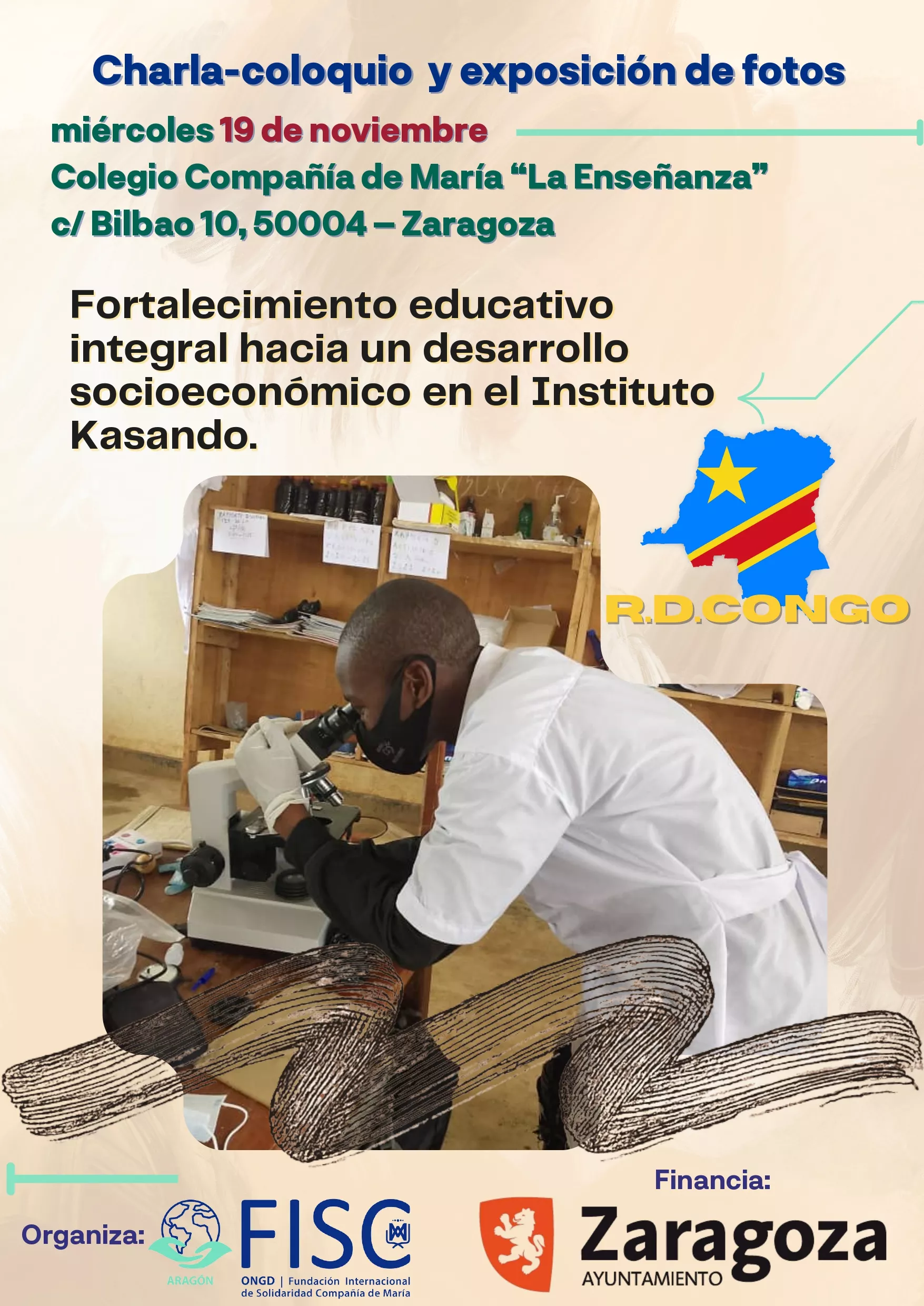 Exposición de fotos y Charla-coloquio/taller sobre el proyecto “Fortalecimiento educativo integral hacia un desarrollo socioeconómico en el Instituto Kasando en Rep.Dem.Congo”