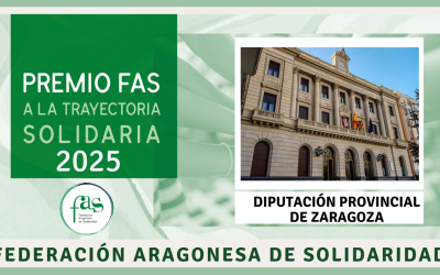La FAS reconoce a la Diputación Provincial de Zaragoza con el Premio a la Trayectoria Solidaria 2025