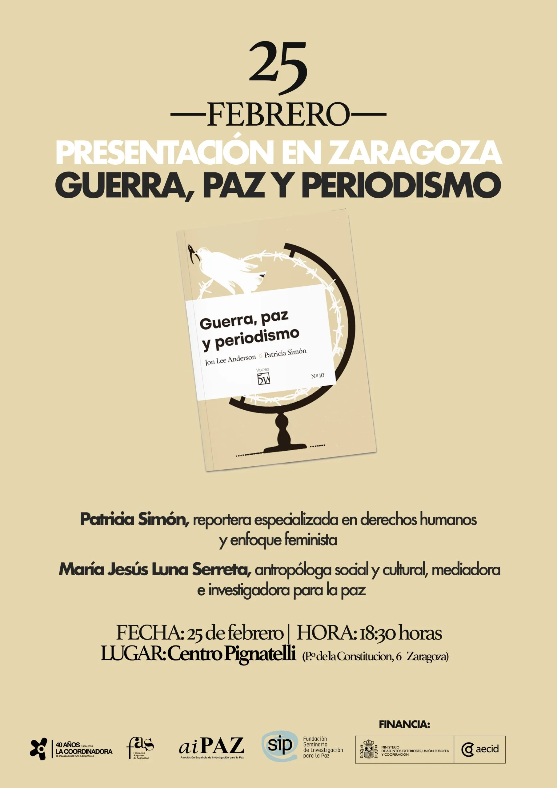 Presentación del libro “Guerra, paz y periodismo” en Zaragoza