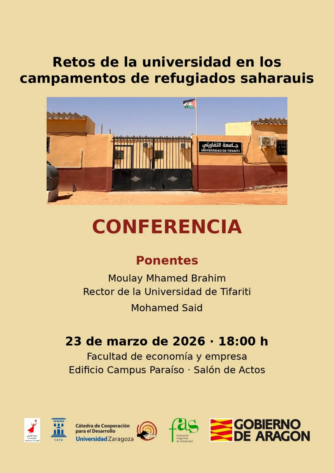 Conferencia: Retos de la universidad en los campamentos de refugiados saharauis