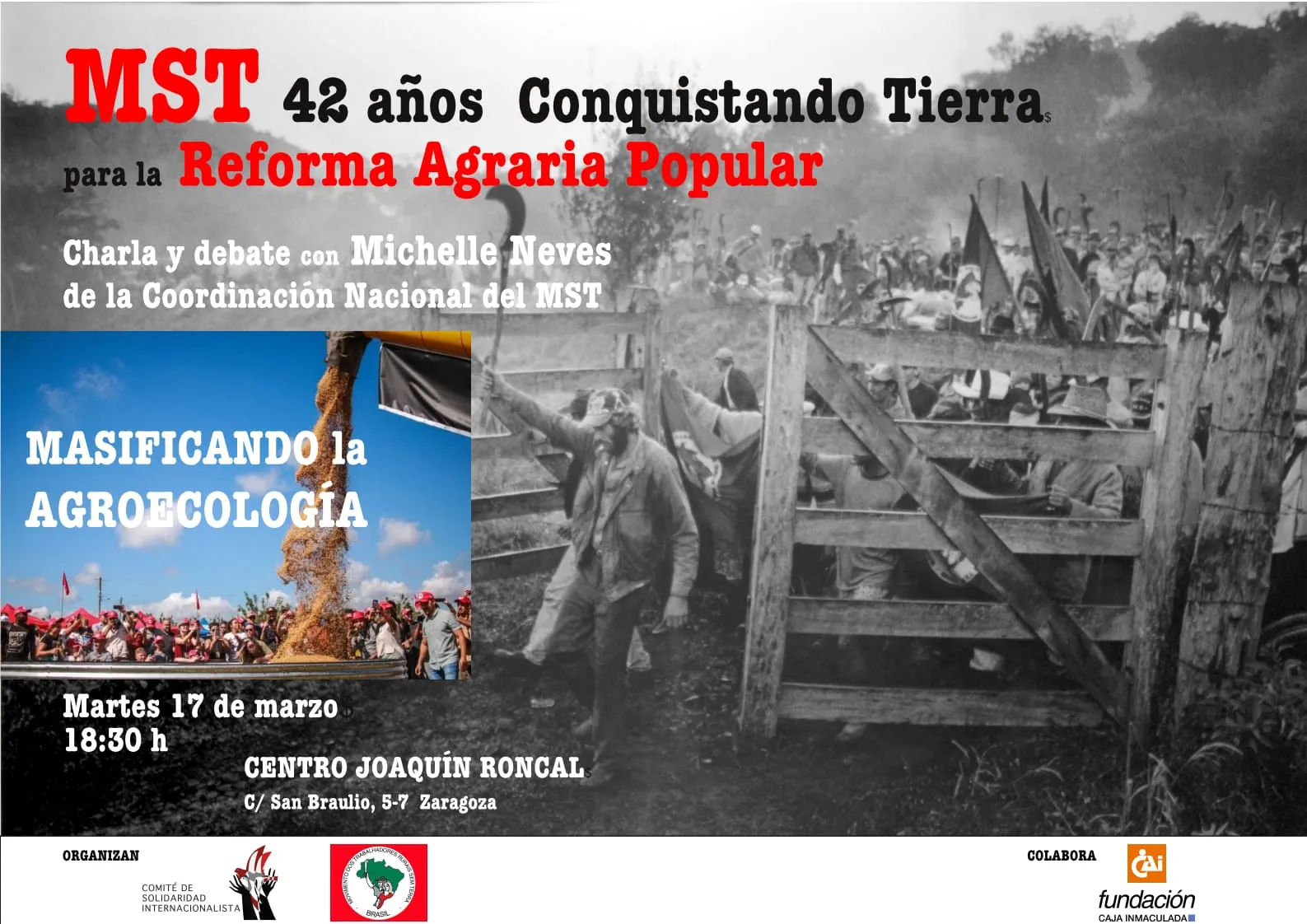 MST, 42 años conquistando tierra para la reforma agraria popular. Zaragoza