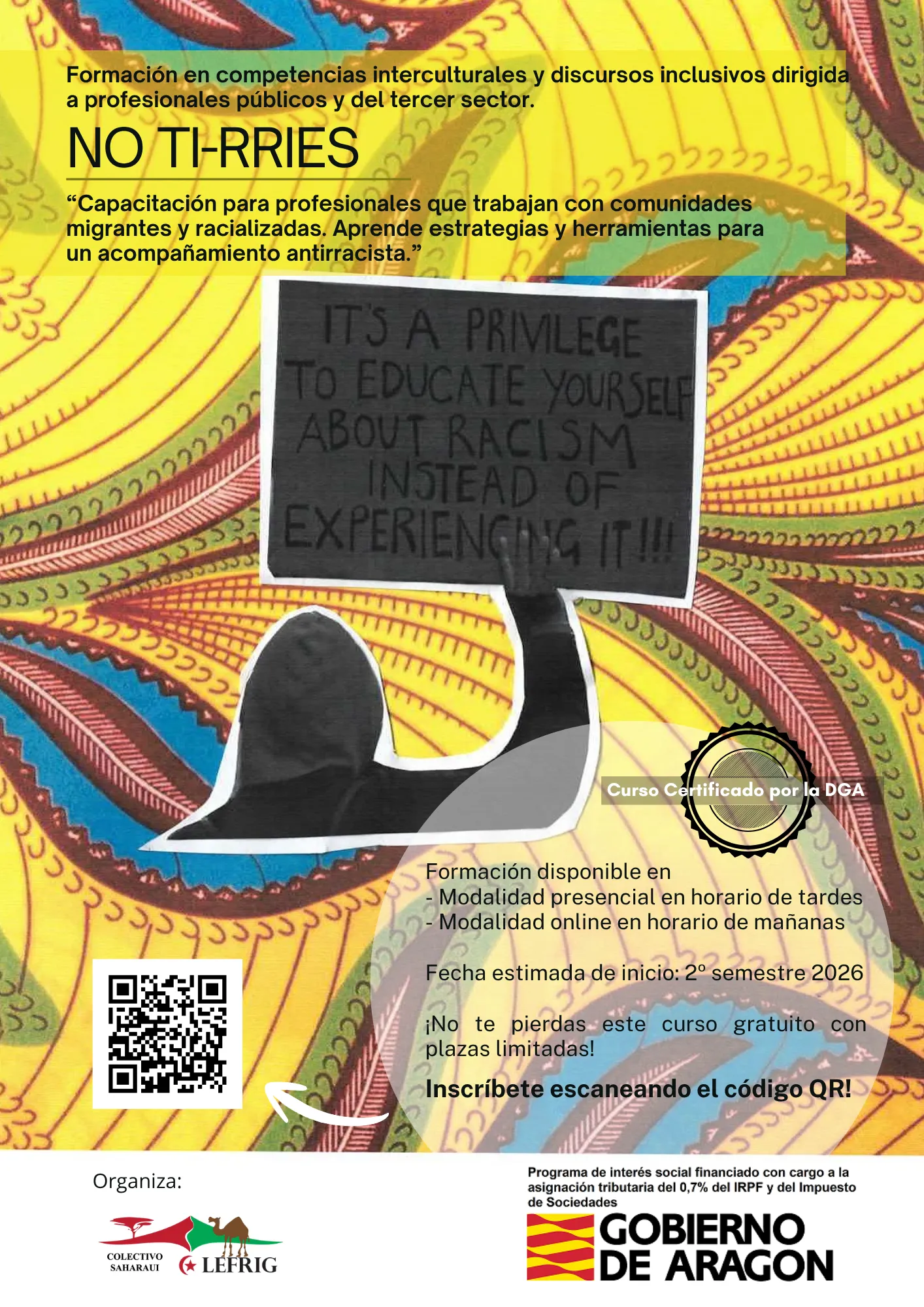 Programa Formación para profesionales públicos y del Tercer Sector -NO TI-RRIES