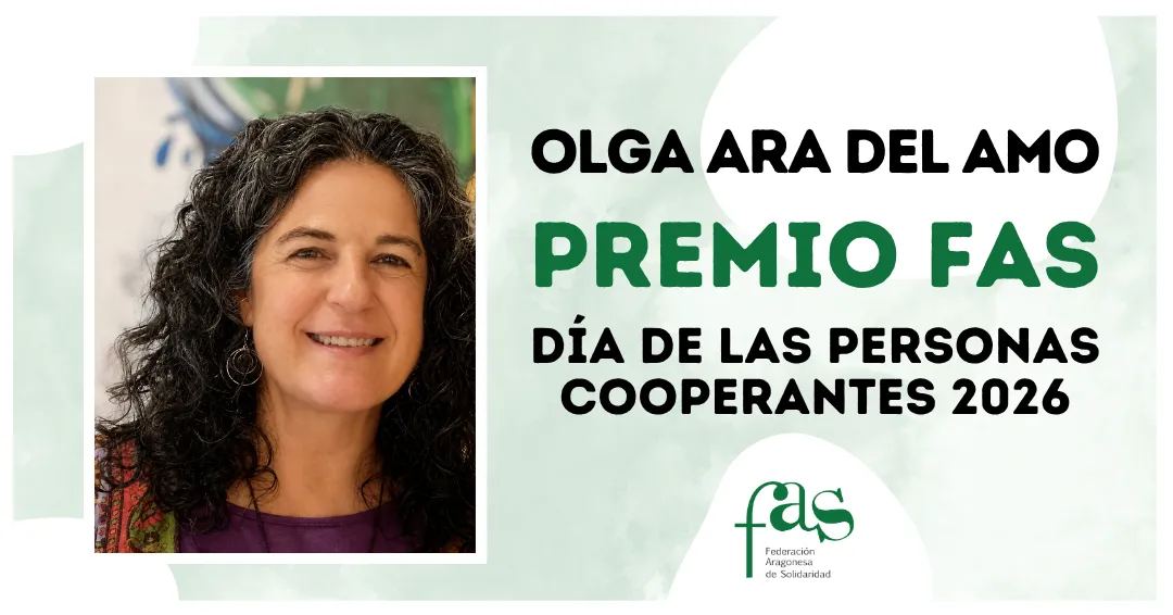 Olga Ara del Amo, Premio FAS Día de las Personas Cooperantes 2026