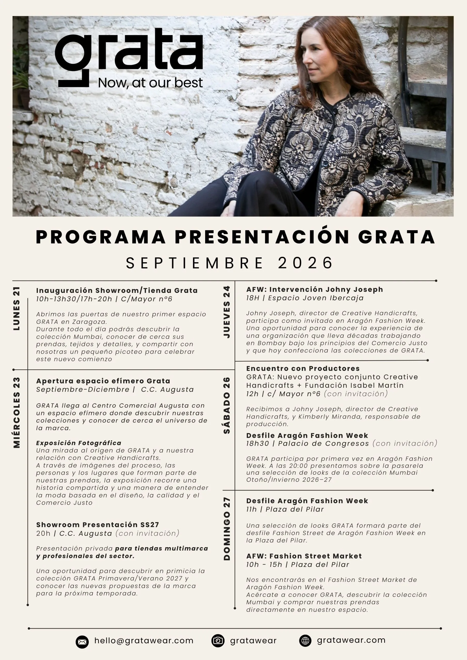 GRATA, marca aragonesa pionera en moda de Comercio Justo, abre su primer punto de venta en Zaragoza