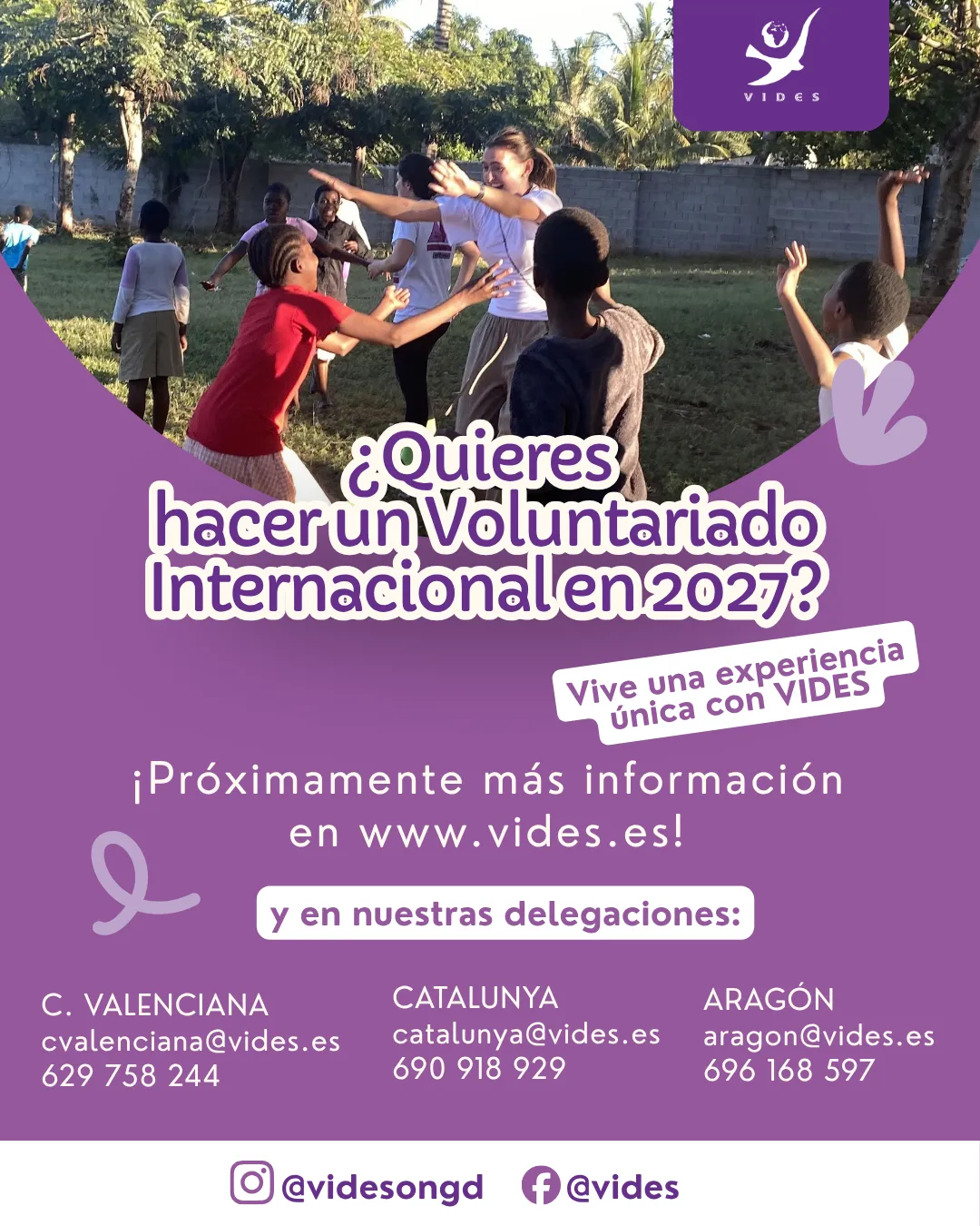 Voluntariado internacional en 2027 con VIDES