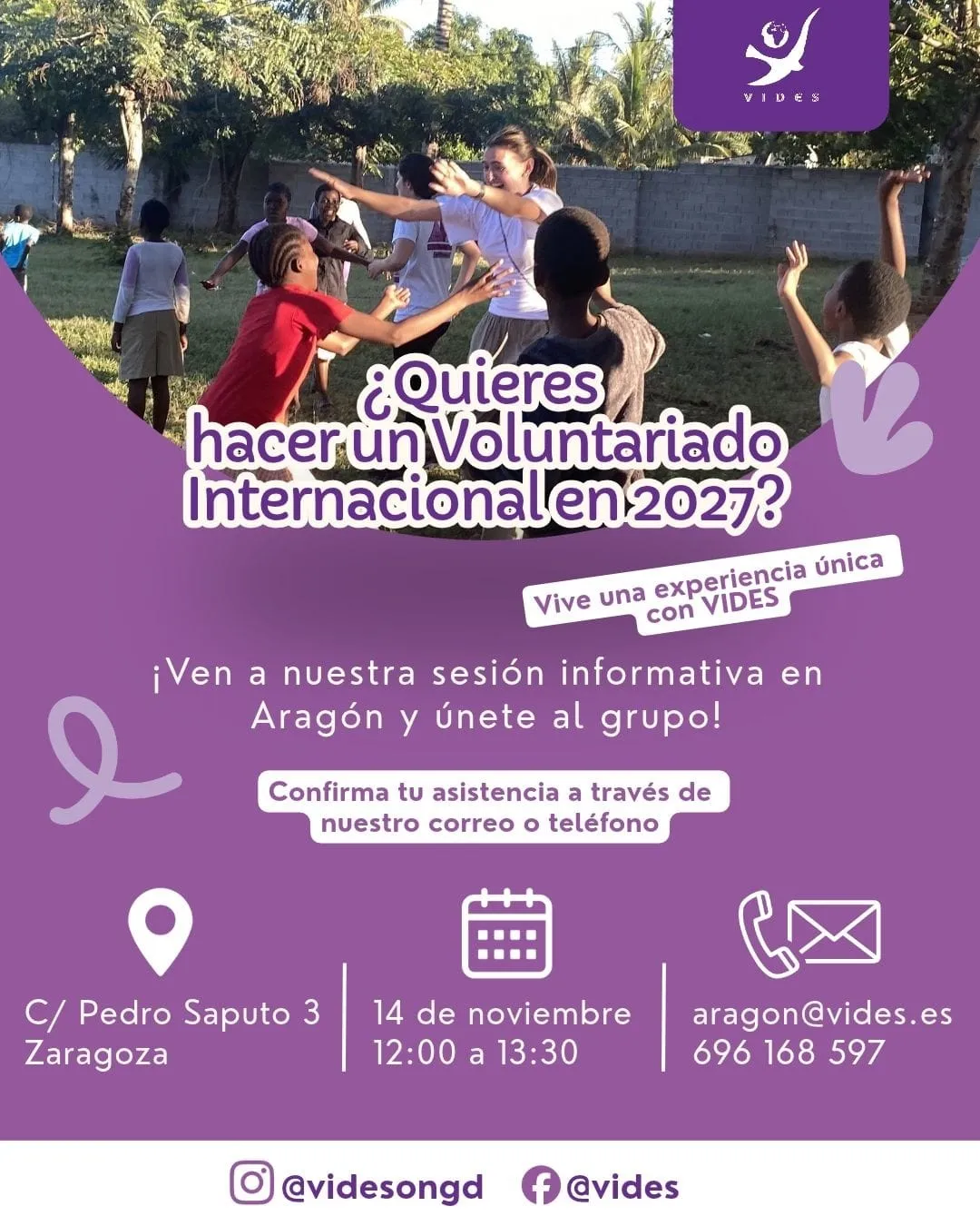 Voluntariado internacional en 2027 con VIDES